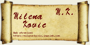 Milena Ković vizit kartica